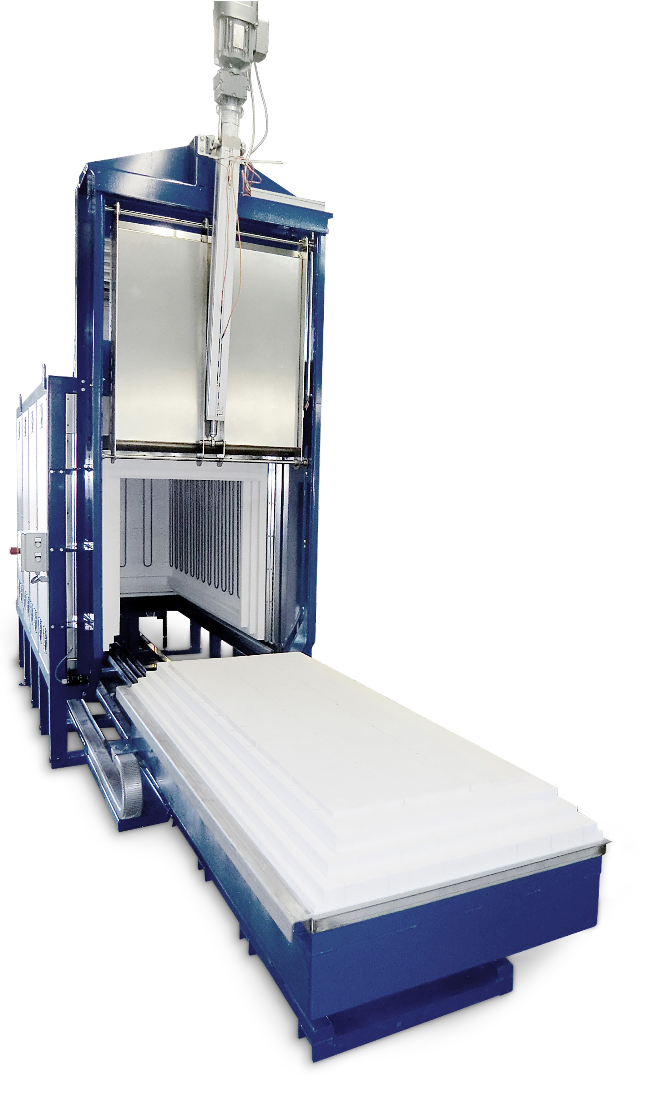 A product photo of a bogie hearth furnaces in the sintering furnace category